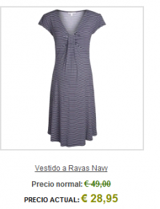 vestido premamá a rayas navy