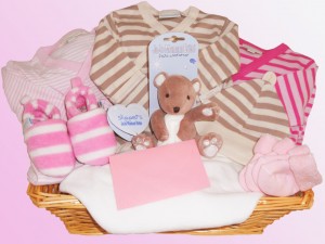 Canastilla de regalo para niña con peluche