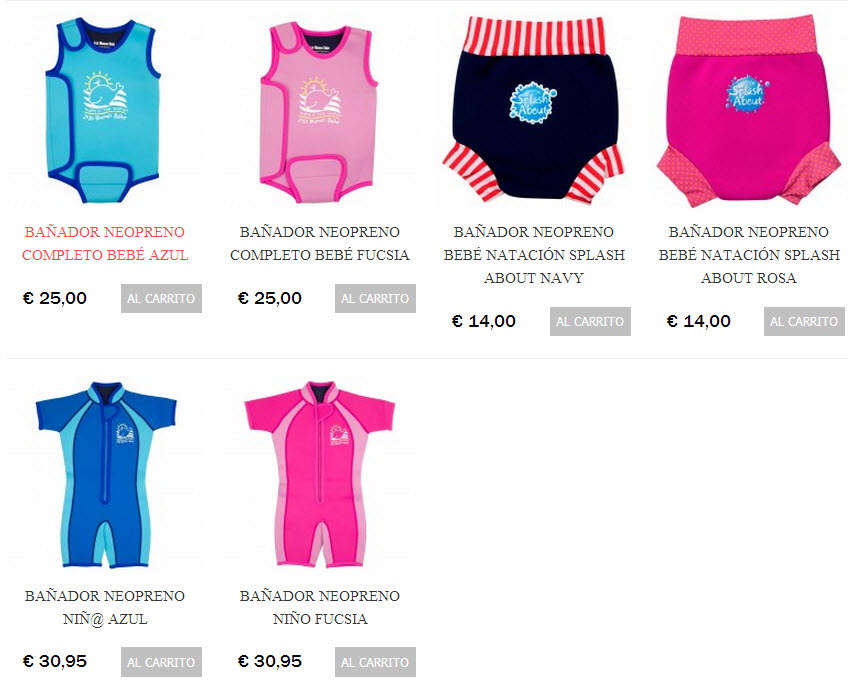 Bañadores de neopreno para bebé y niño Bañadores de neopreno para bebé y niño