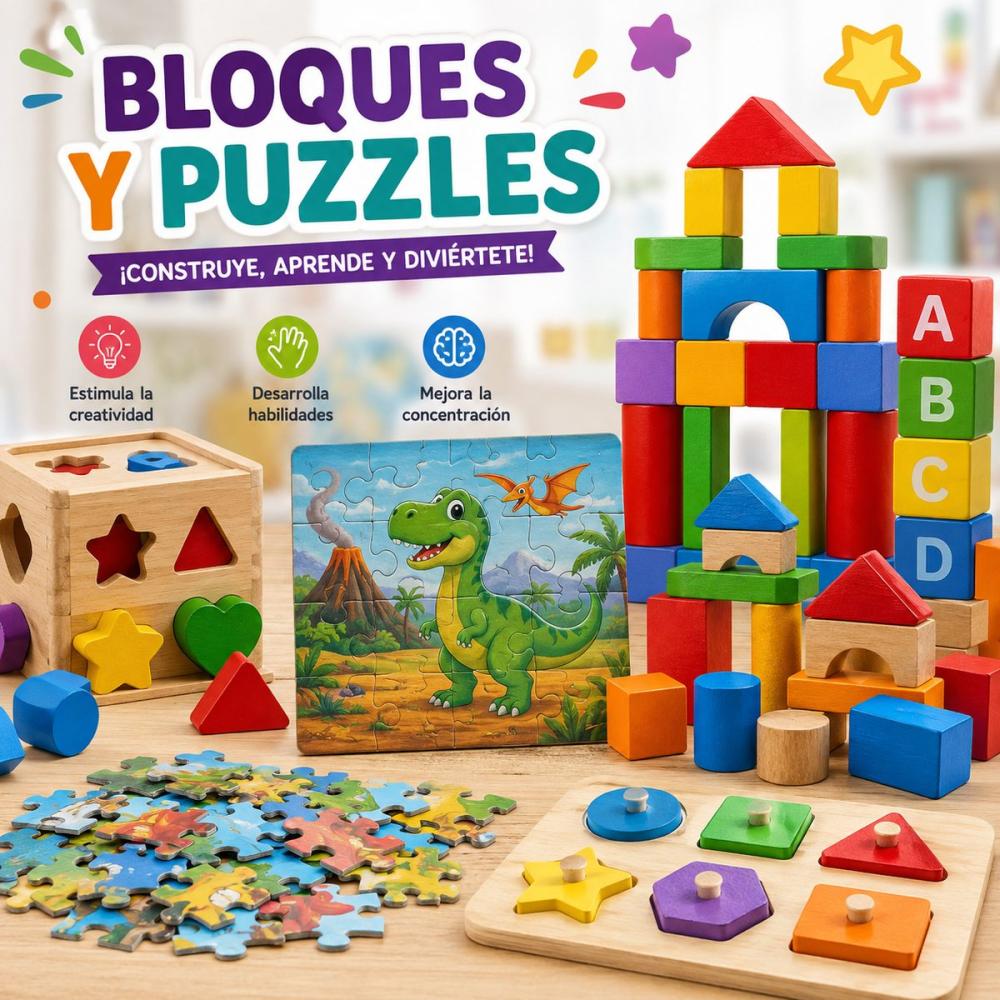 Juguetes Encajables, Bloques y Puzzles