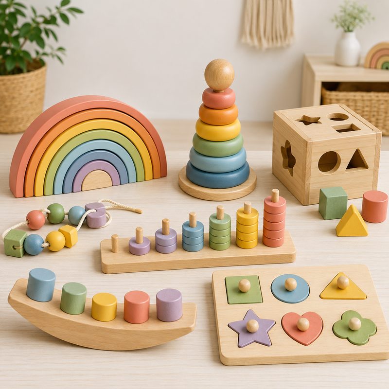 Juguetes Montessori de madera