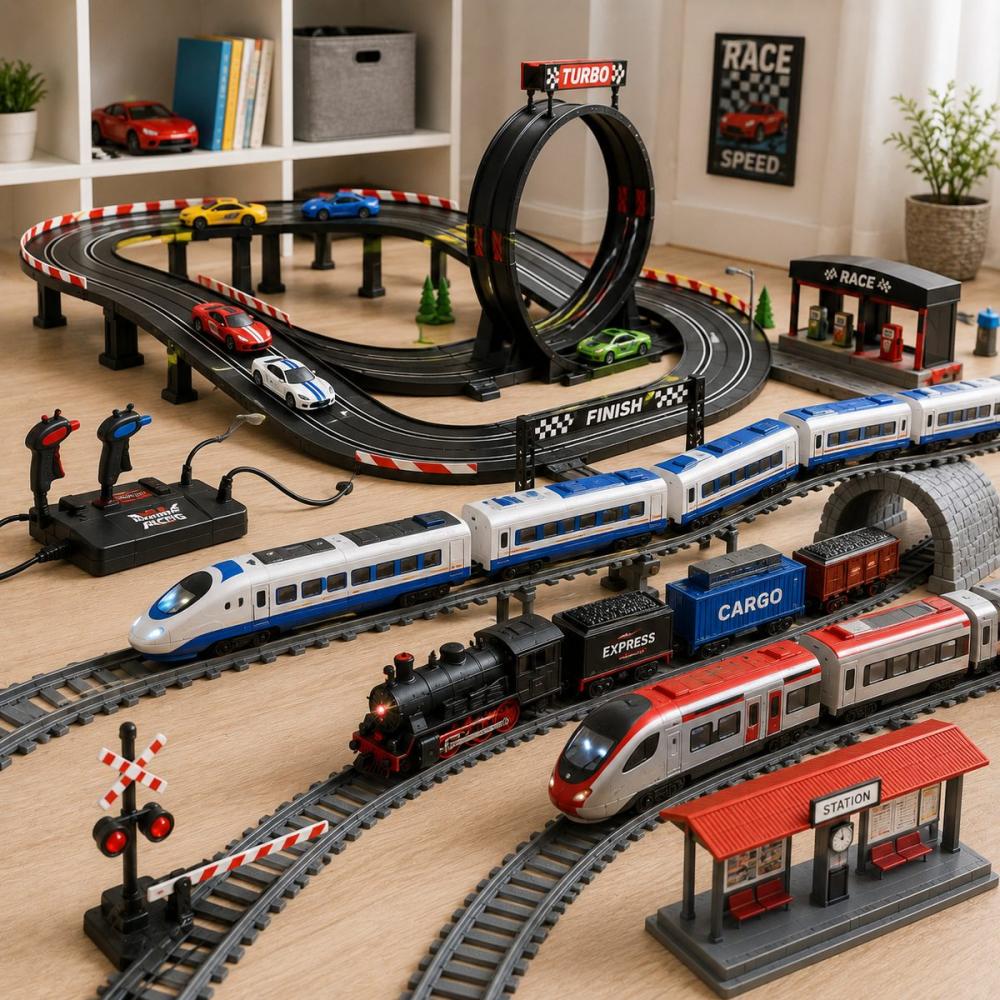 Trenes y Pistas de Carreras