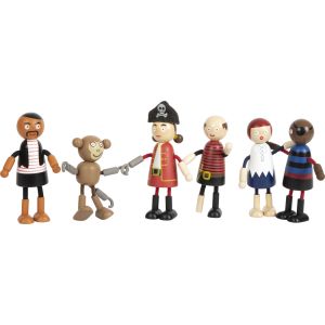 Piratas, muñecos fléxibles de madera