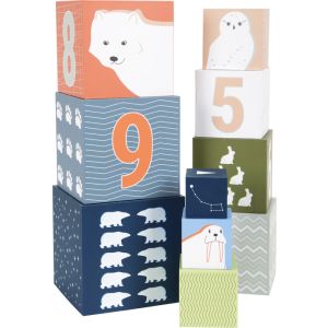 Torre de Cubos "Arctic" - Juego Educativo de Apilamiento con Animales Polares