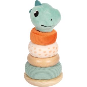 Torre Apilable Dino de Madera y Felpa – Juguete Motricidad para Bebés 12m+