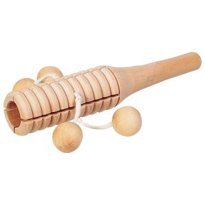 Tambor con 4 bolas de madera, de Goki