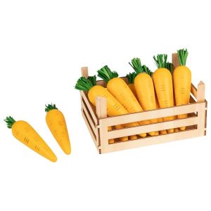 Caja de madera con 10 zanahorias, de Goki