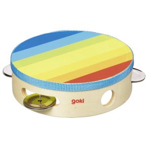 Pandereta con cascabeles multicolor, de Goki