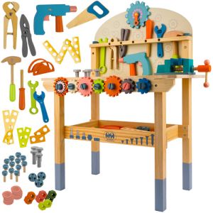 Taller Infantil de Madera 3-en-1 con Herramientas – Banco de Trabajo Educativo KRUZZEL