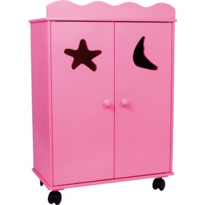 Armario de madera Rosa para Muñecas - PROMOCIÓN