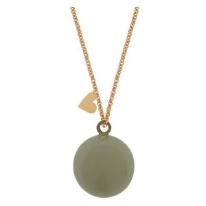 Collar Bola de Embarazo – Joya Tradicional  Verde Taupe