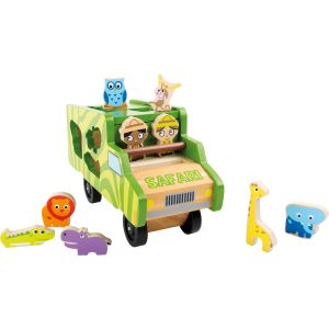 Bus de madera Safari - Juego de encajar piezas