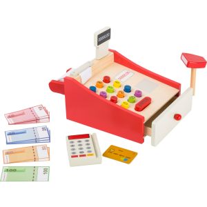 Caja registradora de madera con Rollo de Papel - 14 piezas