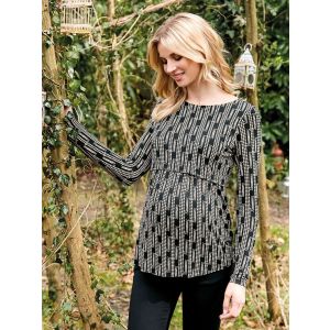 Camiseta Premamá y Lactancia Blanco Negro Talla M y L- REBAJAS 