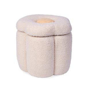 Flower Pouf+ Toybox - Offwhite