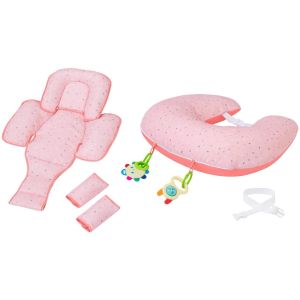 Cojín de lactancia 10 en 1 de Clevamama, ideal para mamás y bebés durante la alimentación.