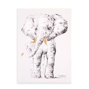 Cuadro de pintura al óleo Elefante 30 x 40 cm , Childhome