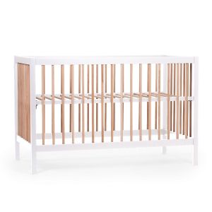Cuna de madera 60 x 120 cm en color Blanco y Natural , Childhome