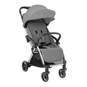 Silla de paseo autoplegable Edén en gris, cómoda y práctica para paseos con bebés y mamás.
