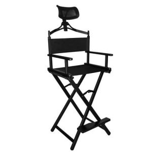 Silla de Maquillaje Profesional de Aluminio con Reposacabezas – Plegable, Ligera y Resistente