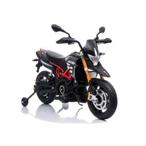 Moto Eléctrica Infantil Aprilia A007 Negra 12V con Luces Frontales