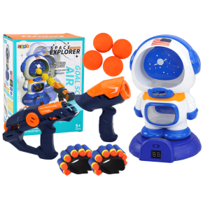 Juego Arcade de Tiro al Astronauta con 2 Pistolas, Bolas y Flechas