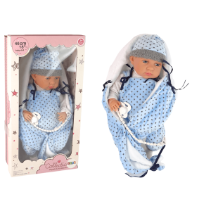 Muñeco Bebé 46 cm con Chupete y Manta Estampada - LEAN Toys