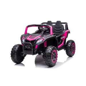Coche Eléctrico para Niños YSA036 Rosa 4x4 con 4 Motores, 12V y Control Remoto
