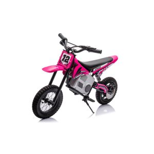 Moto Cross Eléctrica para Niños A9901 en Color Rosa - Motor de 350W y Suspensión Hidráulica