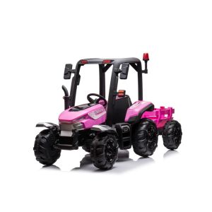 Tractor Eléctrico Infantil BLT-206 Rosa con Batería 24V, Motor de 2x200W y 3 Modos de Velocidad
