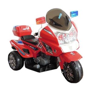 Moto Eléctrica Infantil de Policía CH815 Roja con Luces y Sonidos - 6V