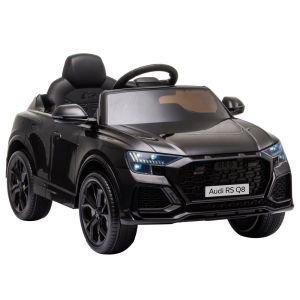 Coche Eléctrico Infantil Audi RS Q8 Negro con Control Remoto y Asiento de Ecocuero