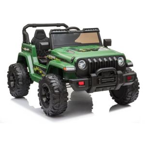 Jeep Eléctrico para Niños CH9956 Verde con 2 Motores, 12V y Control Remoto