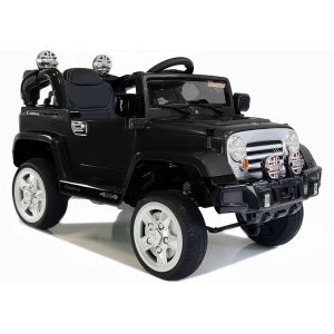 Coche Eléctrico para Niños Jeep JJ245 Negro con Control Remoto y Asiento de Ecopiel