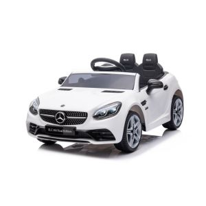 Coche Eléctrico Infantil Mercedes SLC 300 Blanco con Mando a Distancia y Asiento de Piel