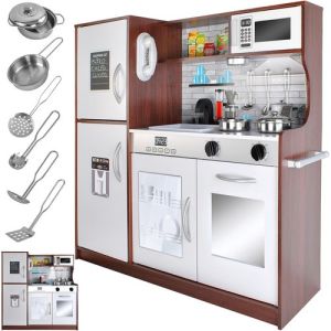 Cocina Infantil de Madera KRUZZEL con Luz LED y Sonidos – Cocina de Juguete con Accesorios