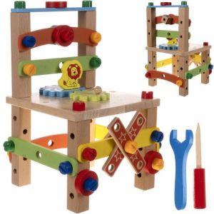 Juego de montaje con herramientas - silla de madera
