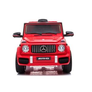 Coche Eléctrico Infantil Mercedes G63 AMG Rojo con Control Remoto y Asiento de Ecocuero