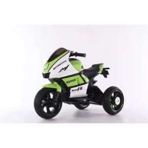 Moto Eléctrica para Niños HT-5188 12V Color  – Doble Motor de 35W, Luces LED y Panel de Música MP3-Verde