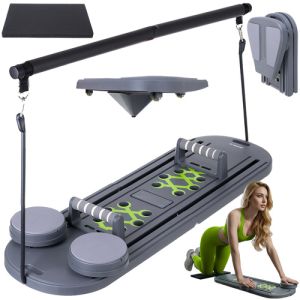 Tabla Multifuncional TRIZAND para Pilates y Yoga 97x35 cm con Asas y Bandas Elásticas