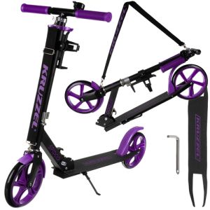 Patinete Infantil Plegable KRUZZEL con Ruedas Grandes de 200 mm – Ligero, Regulable y con Freno