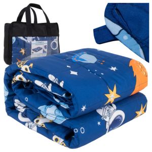 Manta Sensorial Infantil con Peso ISOMEDIX – 4 kg, 100x150 cm, Estampado Espacial