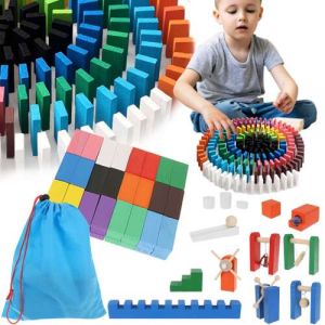 Domino de Madera Kruzzel - 407 Piezas Coloridas para Desarrollo y Diversión en Familia
