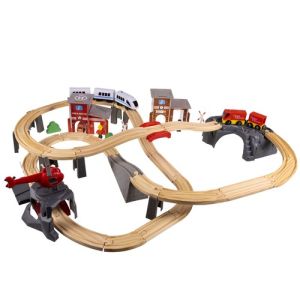 Tren de Madera Kruzzel: Juego Creativo y Seguro con Pista de 4.8m para Niños