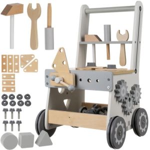 Correpasillos de Madera 3 en 1 – Herramientas, Mesa de Trabajo y Taller