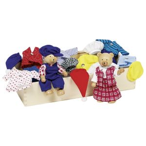 Familia oso, caja con ropa, Benna & Bennoh , 8 trajes completos