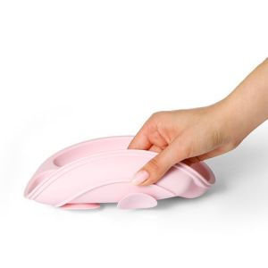 Plato de Silicona con Ventosa - Seguridad y Comodidad para la Alimentación del Bebé-Rosa