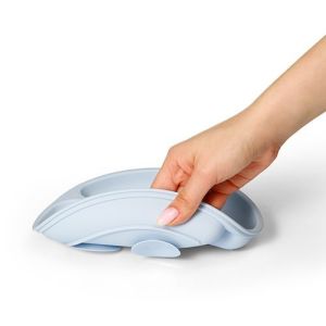 Plato de Silicona con Ventosa - Seguridad y Comodidad para la Alimentación del Bebé-Azul
