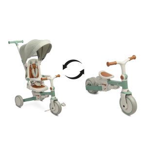 Triciclo Transformable en Bicicleta Faro - Varios Colores - Multifunción , Plegable-Menta