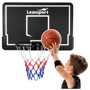 Tablero de baloncesto colgante negro de Lean sport con aro de 430 mm.